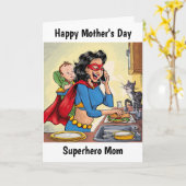 Persoonlijke Moederdag voor Superheld Moeder Kaart (Gele Bloem)