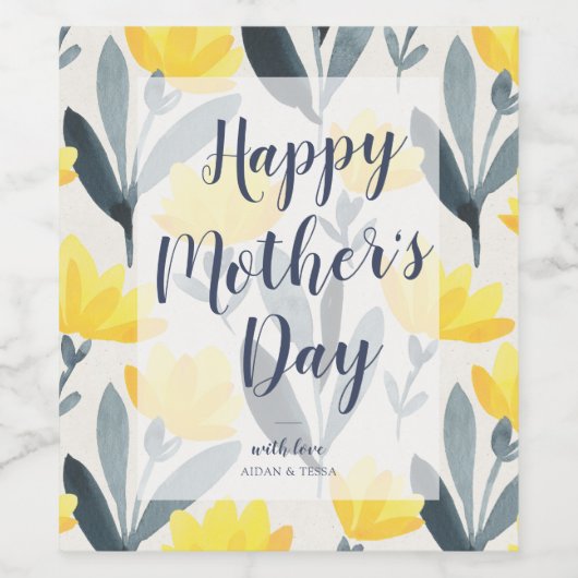 Persoonlijke Moederdag Wijn Etiket (Enkel label)