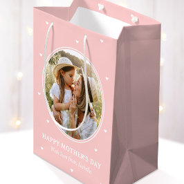 Persoonlijke Moederdagfoto's Zoete Roze Wit Medium Cadeauzakje