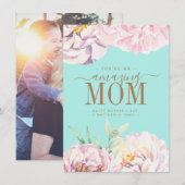 Persoonlijke Moederdagkaart met bloemen Feestdagenkaart (Voorkant / Achterkant)