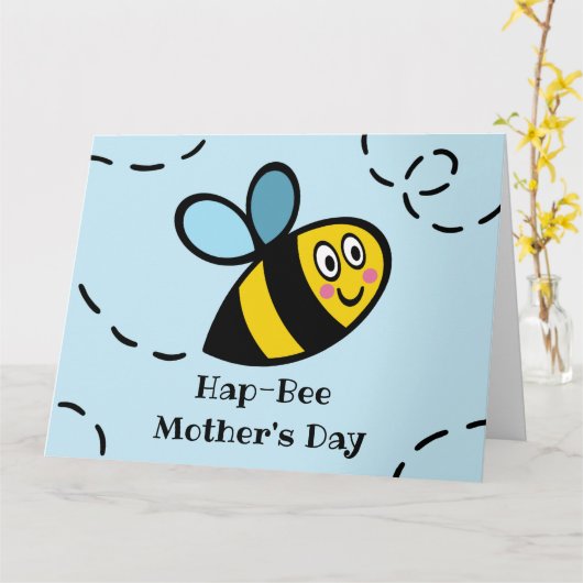 Persoonlijke Moederdagkaart met drukke hommel Kaart (Gele Bloem)