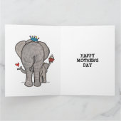 Persoonlijke Moederdagkaart met Olifant en Baby Kaart (Binnen)