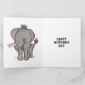 Persoonlijke Moederdagkaart met Olifant en Baby Kaart (Binnen)
