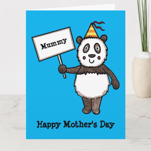 Persoonlijke Moederdagkaart met Panda Kaart (Voorkant)