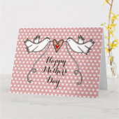 Persoonlijke Moederdagkaart met Witte Duiven Kaart (Gele Bloem)