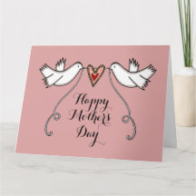 Persoonlijke Moederdagkaart met Witte Duiven