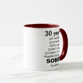 Persoonlijke mok 30 jaar nuchter - Geschenk voor h (Voorkant rechts)
