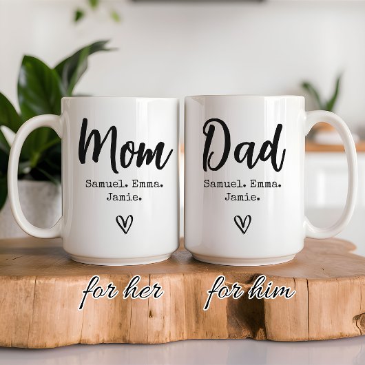 Persoonlijke mok geschenkset voor moeder en vader