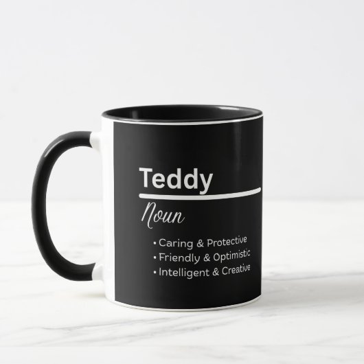 Persoonlijke mok met de naam Teddy Boy Definitie (Links)