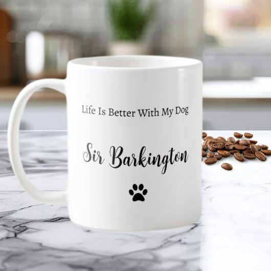 Persoonlijke mok met hond 'Leven is beter met mijn
