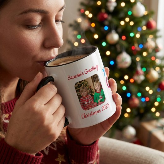 Persoonlijke mok met kerstgroet foto
