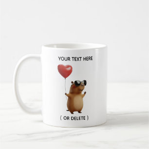 Persoonlijke mok met knuffel capybara en hartballo