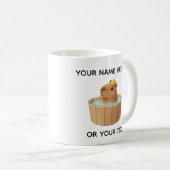 Persoonlijke mok met knuffel capybara in bubbelbad (Voorkant rechts)