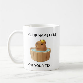 Persoonlijke mok met knuffel capybara in bubbelbad