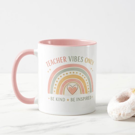Persoonlijke mok met lerarentrends (Met donut)
