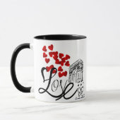 Persoonlijke mok met liefde en monument (Links)