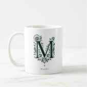 Persoonlijke mok met linocut botanische letter M (Links)