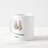 Persoonlijke mok met luipaardontwerp kerstbomen (Voorkant links)