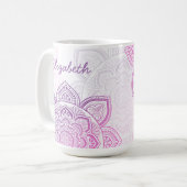Persoonlijke mok Rosaline Mandala 15 oz. (Voorkant links)