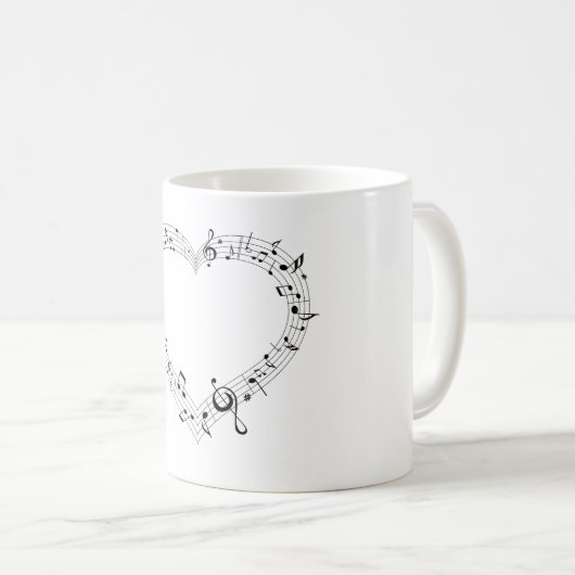 Persoonlijke mok van het hart van de muziek (Voorkant rechts)
