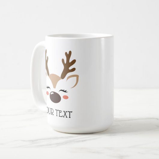 Persoonlijke Mok van rendierwarme cacao of koffie (Voorkant links)