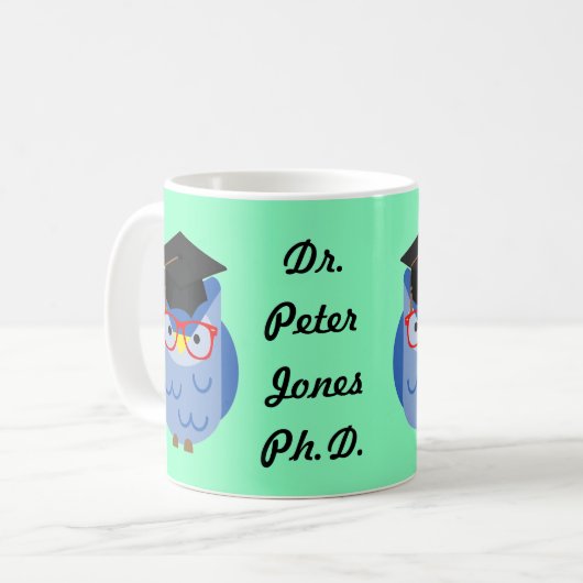 Persoonlijke Mok voor Afstuderen voor Owl PhD (Voorkant links)