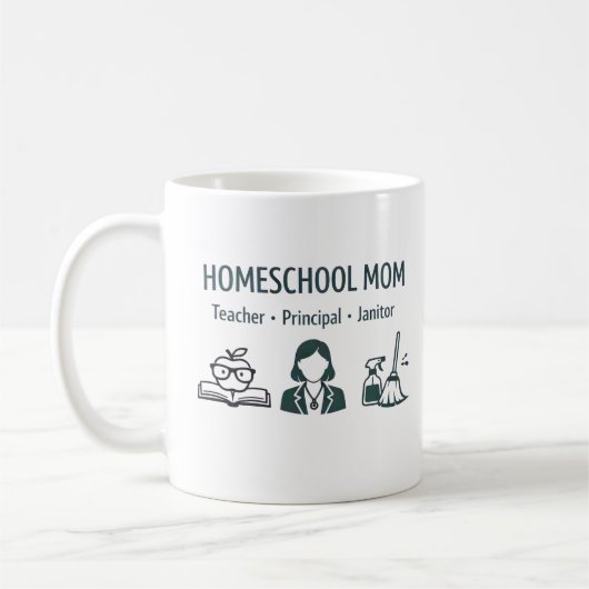 Persoonlijke mok voor thuischoolmoeder (Links)