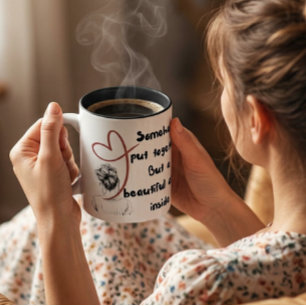 Persoonlijke mok voor vrouwen, rommelige knot ment
