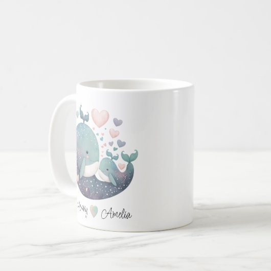 Persoonlijke Mok voor walvisliefde (Voorkant links)