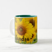 Persoonlijke Mok zonnebloemkoffiebeker (Voorkant links)