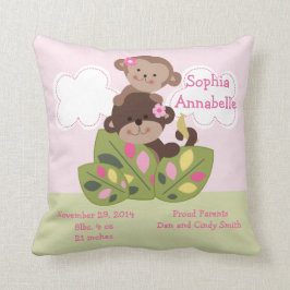 Persoonlijke 'Monkey Girl Sisters' Keepomwille Pil Kussen