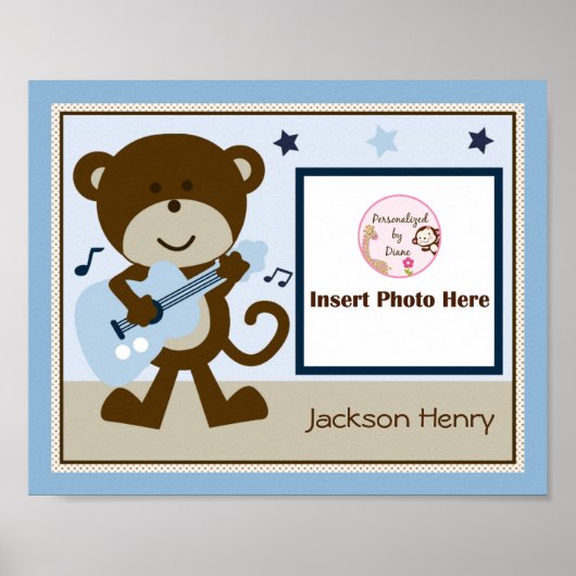 Persoonlijke Monkey Rocker Star Foto Kunst Poster (Voorkant)