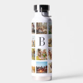 Persoonlijke Monogram 19 Foto Collage Waterfles (Links)