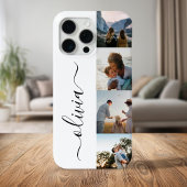 Persoonlijke Monogram 4 Foto Collage iPhone Hoesje
