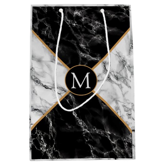 Persoonlijke Monogram Aangepaste Letter Marmeren C Medium Cadeauzakje (Voorkant)