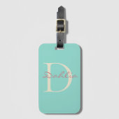 Persoonlijke Monogram Aangepaste Naam Reis Cadeau Bagagelabel (Voorkant (verticaal))
