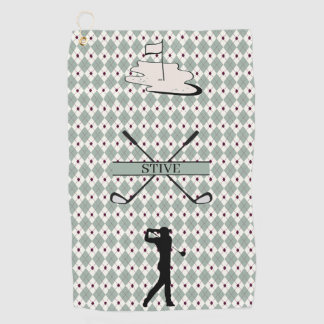 Persoonlijke Monogram Argyle Aangepaste Naam Golfhanddoek