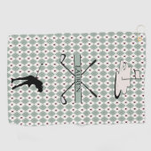 Persoonlijke Monogram Argyle Aangepaste Naam Vrouw Golfhanddoek (Horizontaal)