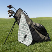 Persoonlijke Monogram Argyle Aangepaste Naam Vrouw Golfhanddoek (Groen)