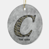 Persoonlijke Monogram Beginletter C Hydrangea Bloe Keramisch Ornament (Links)