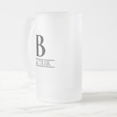 Persoonlijke Monogram Beginletter Maatwerk Matglas Bierpul (Voorkant links)