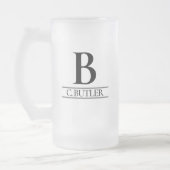 Persoonlijke Monogram Beginletter Maatwerk Matglas Bierpul (Links)
