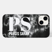 Persoonlijke Monogram Beginletter Naam Zwart Tie D Case-Mate iPhone Case (Achterkant (horizontaal))