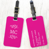 Persoonlijke Monogram Beginletters Botanisch Blad Bagagelabel