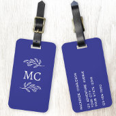 Persoonlijke Monogram Beginletters Botanisch blad Bagagelabel