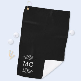 Persoonlijke Monogram Beginletters Botanisch blad Golfhanddoek