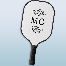 Persoonlijke Monogram Beginletters Botanisch blad Pickleball Paddle