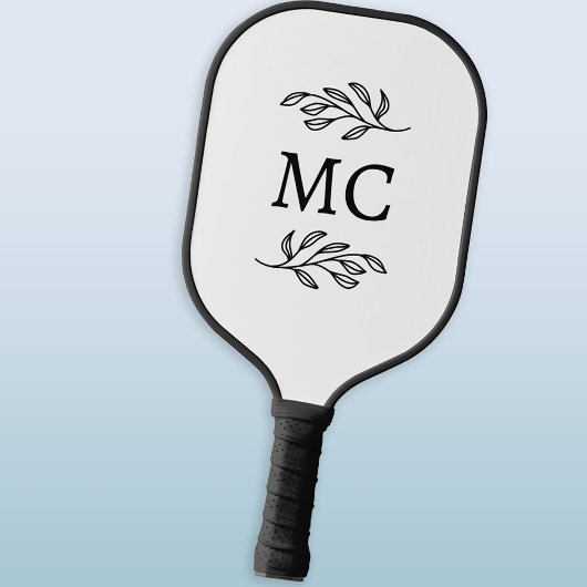 Persoonlijke Monogram Beginletters Botanisch blad Pickleball Paddle