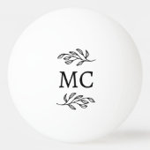 Persoonlijke Monogram Beginletters Botanisch blad Pingpongbal (Voorkant)