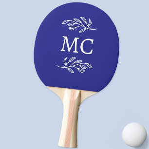 Persoonlijke Monogram Beginletters Botanisch blad Tafeltennisbatje